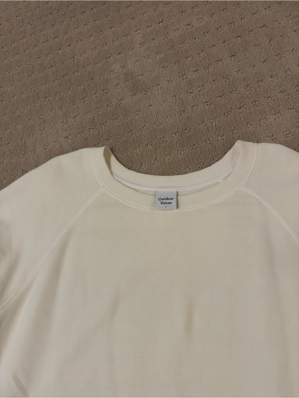 Outdoor Voices Cream Pullover Sweatshirt